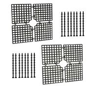 duozoanz Rejillas Maceta Flores Protector Cubierta - Cortable Tapón con Clavijas y Corte Central para Interior y Exterior Proteger a Niños Mascotas, 30x30cm, 2 Piezas, Negro