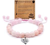 Dupamind Pulsera de abalorios para mujer, pulsera de la amistad para niñas, piedra natural, regalo ideal para fanáticos, hija, nieta, 16 cm, Piedra, No es una piedra preciosa