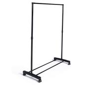DUPI Burro ropa EASY con ruedas y estanterias, Frenos, Armario abierto, Organizador zapatos, Vestidor, Burros percheros (Negro, 74,5 x 41,5 x 157)