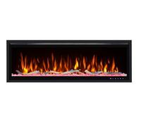 DUPI Chimenea Eléctrica 42 Nero Pro Lumina | 3 en 1 con Calefacción | Efecto Llama 3D Panorámica | 12 Colores Llama | Control Remoto | 106x43,5x15 cm (Negro, 42 Pulgadas)