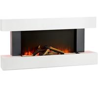 DUPI Chimenea Eléctrica Nero Pro SENZIA | 3 en 1 con Calefacción | Efecto Llama 3D Panorámica | 12 Colores Llama | App Tuya/Smart Life/Alexa | Blanco/Gris | 134x58x21cm