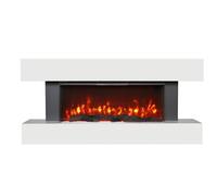 Dupi chimenea eléctrica nero pro senzia | 3 en 1 con calefacción | efecto llama 3d panorámica | 12 colores llama | blanco | 134x58x21cm