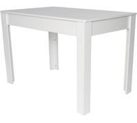 DUPI Mesa Comedor Aitana con Estructura y Tapa Superior de Madera (Blanco, 140x80)