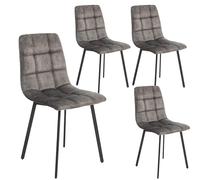 Dupi pack 4 sillas comedor altea | tela resistente al desgaste | diseño ergonómico y confortable | patas de metal ajustables | fácil montaje | gris