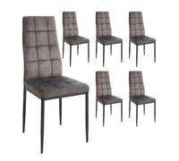 Dupi pack 4 sillas comedor denia, silla tela, silla patas de metal (4 unidades gris)