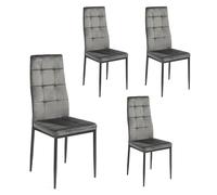 DUPI Pack 4 Sillas Comedor Denia, Silla Tela, Silla Patas de Metal (4 Unidades Gris)
