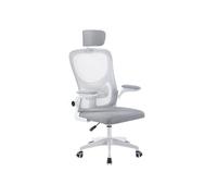 DUPI Silla de Escritorio Ergonomic 60x55x127cm, Silla de Oficina Despacho de Tela de Malla de Rejilla, Reposacabezas, Soporte Lumbar, Giratoria 360º, Altura Ajustable, 5 Ruedas (Gris)