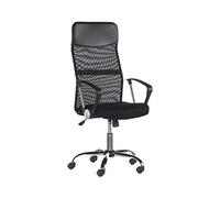 DUPI Silla de Escritorio Meeting con Ruedas | Ergonómica con Respaldo de Malla | Giratoria 360º y Altura Ajustable | Acolchado 6 cm y Reposabrazos | Negro