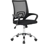 DUPI Silla Oficina Escritorio Riga | Respaldo Ergonómico de Malla | Giratoria 360º con Altura Ajustable | Reposabrazos Cómodos | Estructura de Acero, Negro, Normal, Metal