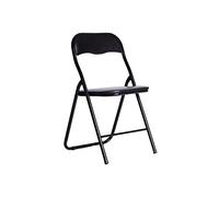 DUPI Silla Plegable de Metal | Acolchada y Cómoda | Uso en Cocina, Oficina, Camping | No Requiere Montaje | para Espacios Pequeños | Sintético | Negro | 1 Unidad