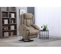 DUPI Sillón Relax Eléctrico California | Elevable y Reclinable con Motor | Fácil Montaje en 2 Minutos | Sistema Antivuelco | 100% Poliéster (Capuchino)