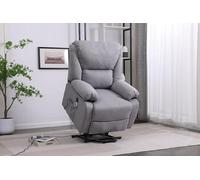 DUPI Sillón Relax Eléctrico Masaje Miami, ELEVABLE RECLINABLE, Levanta Personas, Sillón Masaje Vibración, Calor Lumbar, USB, Tela Microfibra (New Gris)