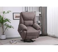 DUPI Sillón Relax Eléctrico Masaje Miami, Elevable y Reclinable, Levanta Personas, Vibración, Calor Lumbar, USB, Tela Microfibra (Capuchino)
