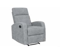 DUPI Sillón Sofá Soft Relax Reclinable | Palanca Manual para reclinar Respaldo y reposapiés | Espuma HR Alta Resiliencia | Gris | 1 Plaza