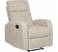 DUPI Sillón Sofá Soft Relax Reclinable | Palanca Manual para reclinar Respaldo y reposapiés | Espuma HR Alta Resiliencia | Beige | 1 Plaza