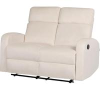 DUPI Sillón Sofá Soft Relax Reclinable | Palanca Manual para reclinar Respaldo y reposapiés | Espuma HR Alta Resiliencia | Beige | 2 Plazas