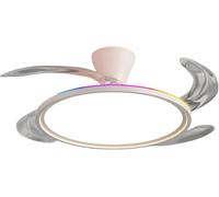 Dupi ventilador de techo con luz led rgb cosmos | motor dc silencioso | función verano e invierno | 6 velocidades | programable | aspas retráctiles | mando a distancia | blanco
