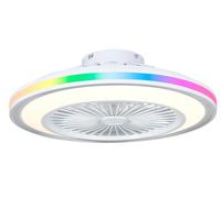 Dupi ventilador de techo con luz led rgb slim air | función verano e invierno | 6 velocidades | mando a distancia | plafón 58 cm | motor dc silencioso | aspas reversibles | pvc | blanco