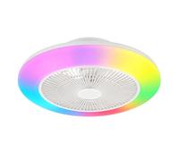 DUPI Ventilador de Techo con Luz Led RGB SLIM ENERGY AIR | 6 Velocidades | Mando a Distancia | Plafón 50 cm | Motor DC Silencioso | Luz LED RGB | PVC (Blanco)
