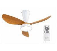 DUPI Ventilador de Techo PRO AIR | Motor DC Silencioso | 6 Velocidades | Luz LED Dimmable 3000-6000K | Mando con Temporizador | Ø 80 cm | Blanco/Haya