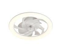 DUPI Ventilador de Techo con Luz LED TURBO AIR | Motor DC Silencioso 13W | 6 Velocidades | Control Remoto y App | Luz Regulable 3000K-6500K | Modo Invierno/Verano | PVC | Blanco