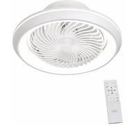 DUPI Ventilador Plafon de Techo con Luz Led OSCILAND, Amplia cobertura de aire gracias a su función oscilante 360º. 6 Velocidades, color led regulable 3000K-4000K-6500K. Mando a distancia (Blanco)