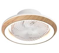 DUPI Ventilador Plafon de Techo con Luz Led OSCILAND, función oscilante 360º. 6 Velocidades, color de luz regulable. Mando a distancia. (Haya)