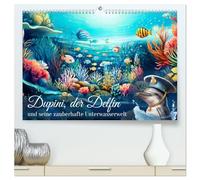 Dupini, der Delfin, und seine zauberhafte Unterwasserwelt (hochwertiger Premium Wandkalender 2026 DIN A2 quer), Kunstdruck in Hochglanz: Entdeckungsreise unter Wasser