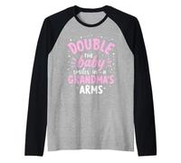 Duplica Las Sonrisas del bebé en los Brazos de la Abuela Gemela Abuela Camiseta Manga Raglan
