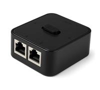 Duplicador Ethernet, Duplicador RJ45, 2 Puertos 1000Mbps Ethernet Splitter, Switch RJ45 1 a 2 sin Necesidad de Fuente de Alimentación, para Enrutadores, Ordenadores, 1 Unidad