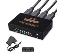 Duplicador HDMI 1 Entrada 4 Salidas 4K 60Hz, Splitter HDMI 1x4 con Soporte 3D, 1080P, 2K, Compatible con PS5, PS4, TV, Proyector, Monitor, DVD, Reproductores de Red, HDTV, Ideal para Cine en Casa