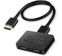 Duplicador HDMI 1x2 4K, Aluminio Splitter 1 Entrada y 2 Salidas, Soporta 4K, 3D, UHD, 1080P, HDCP para Xbox, PS4, PS3, BLU-Ray Player, HDTV, DVD, DVR y Apple TV