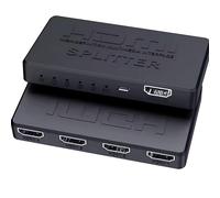 Duplicador Splitter Replicador de señal de 1 a 4 HDMI 4K 1 Entrada 4 Salidas Activo con Cable alimentacion por microUSB 1x4 Puertos Soporta 3D HDCP Ideal para Gaming formacion y escaparates 51CH048_