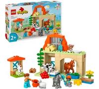 LEGO Mi Ciudad Duplo Cuidado de Animales en la Granja - Juguete Montessori para Bebés - Casa con Figuras de Animales Inc. Caballos, Vacas y Gallina - Regalo para Niñas y Niños de 2+ Años 10416