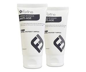 Duplo Farline Crema De Manos Anti-Edad, 2 x 50 ml con Proteccion Solar SPF 15