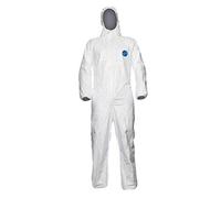 DuPont Tyvek 500 Xpert | Ropa de protección química con capucha,Categoría III, Tipo 5-B y 6-B | Resistente pero Ligero | Blanco|Talla XXL