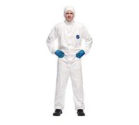 DuPont Tyvek 500 Xpert | Ropa de protección química con capucha,Categoría III, Tipo 5-B y 6-B | Resistente pero Ligero | Blanco|Talla L
