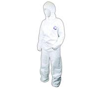 DuPont Tyvek Mono desechable con capucha, puño elástico, blanco, Medium (Pack de 25), L, blanco, 25
