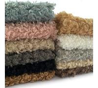 DUPU 2PCS 40x45cm Tela de Lana Artificial para Hacer muñeca de algodón Pelo imitación Lana Rollo Tela de Felpa Material de Costura a Mano