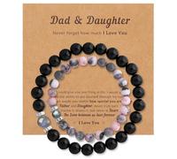 DUQGUHO Pulseras para mamá y yo, regalos para el día de la madre para mamá de hija e hijo, joyería a juego para madre e hija, regalo de vuelta a la escuela, pulsera de 6/8 mm, regalos de cumpleaños