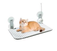 Duqulle Alféizar de ventana para gatos, sin cables, cojín extraíble, con ventosa de fijación, para habitaciones, interiores, exteriores, balcón, terraza