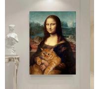 Duqulle Decoración de Pared Femenina - Cuadros al Óleo Divertidos con Mujeres,Cuadros de Sala con Mujer Sosteniendo un Gato - para Dormitorio Sala de Estar Hotel Residencia de Estudiantes Baño Lugar