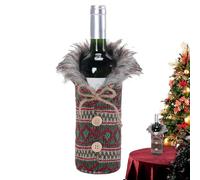 Duqulle Fundas para botellas de vino para Navidad - Protector de botellas de punto suave | Bolsa protectora hecha a mano para vino | Para familias, amigos, festivos, salón, cocina, bar