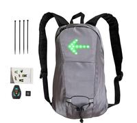 Duqulle Mochila con señal de,4 señales LED disponibles Paquete de montañismo con tiras reflectoras - Recargable por USB, de fácil instalación para una conducción nocturna segura
