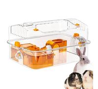 Duqulle Recinto para hámster,jaula de visión completa con visión transparente | Hábitat activo con alimentador automático y rueda para conejos chinchilla