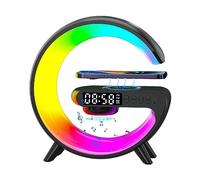 Duqulle Reloj Despertador con Altavoz y luz Nocturna | Mesa inalámbrico LED en G | Temporizador Despertador Cambio Color inalámbrico Mesa Altavoz Cargador Soporte para lámpara