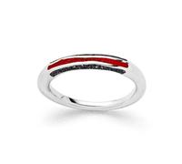 DUR - Anillo juego de ondas con arena de lava y granulado de coral - plata 925 rodiada - Hecho a mano - Joyería marítima - Tamaño: 52 R5986.52, 52, Coral, plata 925, arena de lava, No es una piedra