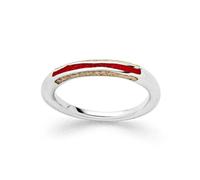 DUR - Anillo juego de ondas con arena de playa y gránulos de coral, plata 925 rodiada, hecha a mano, talla 52, R5985.52, 52, Coral, plata 925, arena de playa, No es una piedra preciosa