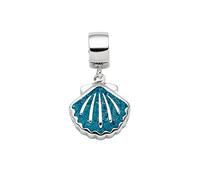 DUR Charm MUSCHEL Arena Piedra Azul, Plata 925/- rodiada (F318), 1,8x1,2 cm, Plata de ley, No es una piedra preciosa
