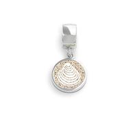 DUR Colgante de concha para pulsera de plata de ley 925 con arena de playa, beige, 20 x 10 mm, F161.MUSCHEL, 20x 10mm, Plata esterlina adulto Plata de, No es una piedra preciosa